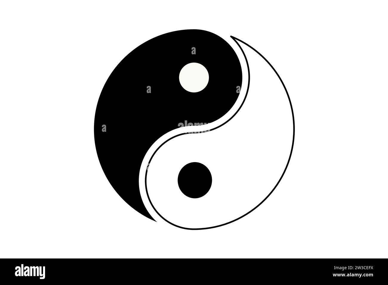 Yin yang illustration. Harmony, balance, Taoism, Chinese philosophy, opposites, unity dualism chi nature energy Vector icons Stock Vector