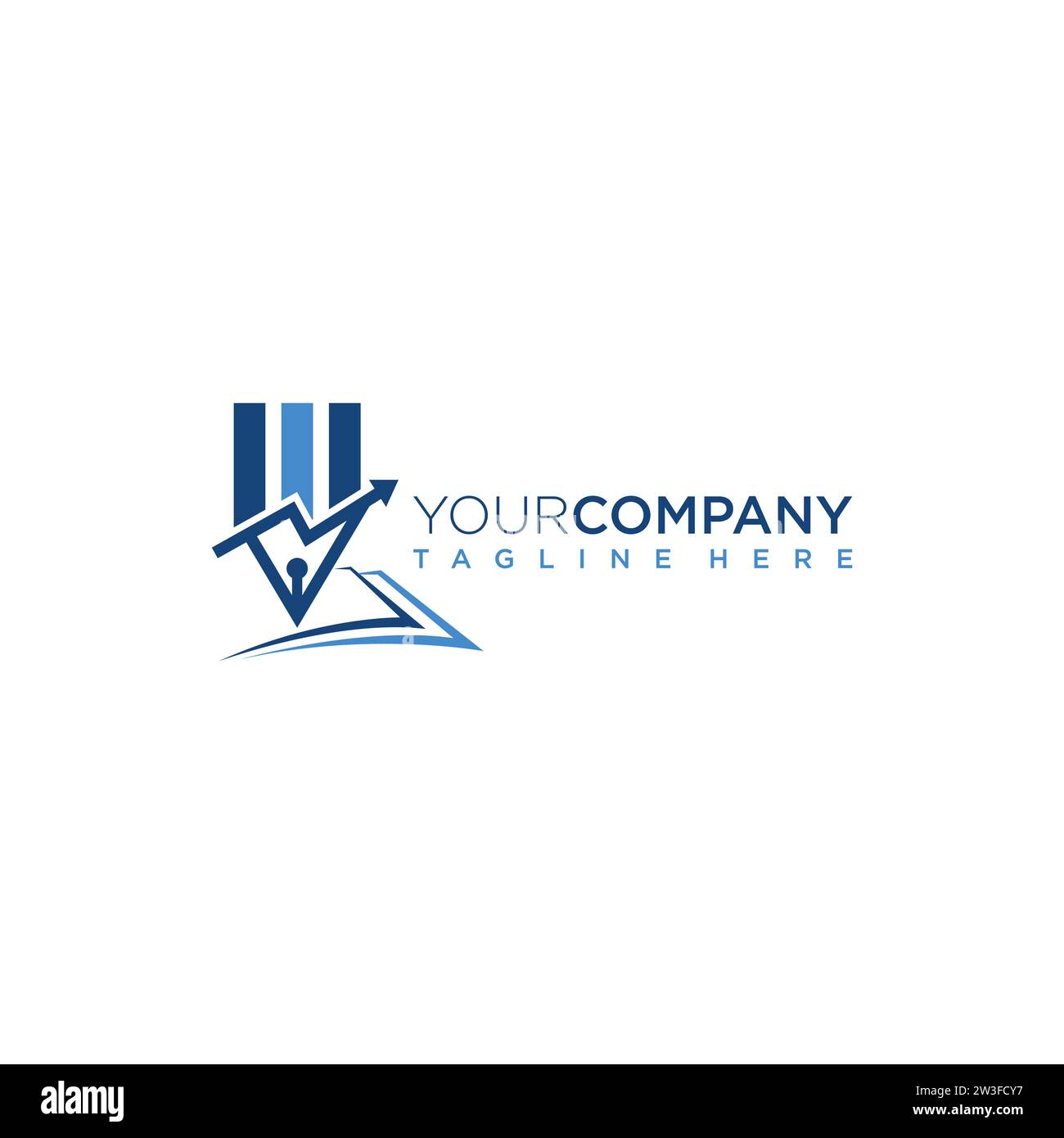 Financial advisors logo design template vector icon with abstract diagram shaped pen Stock Vector