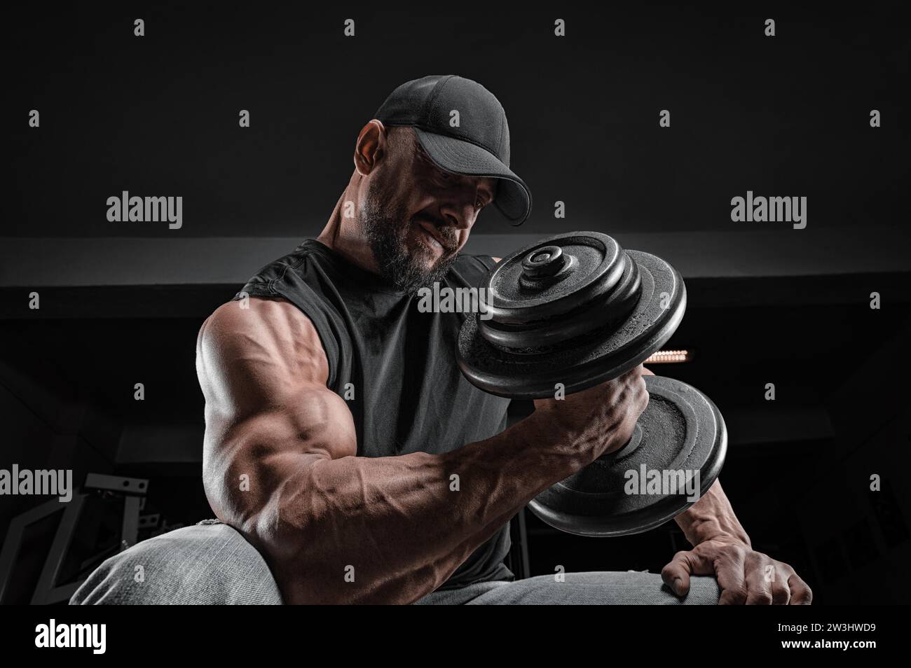 Bench gym man hi-res stock photography and images - Page 2 - Alamy