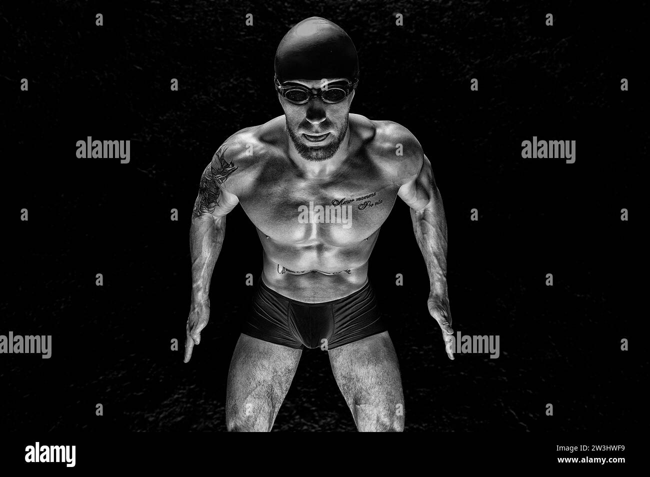 Female swimmer Black and White Stock Photos & Images - Alamy