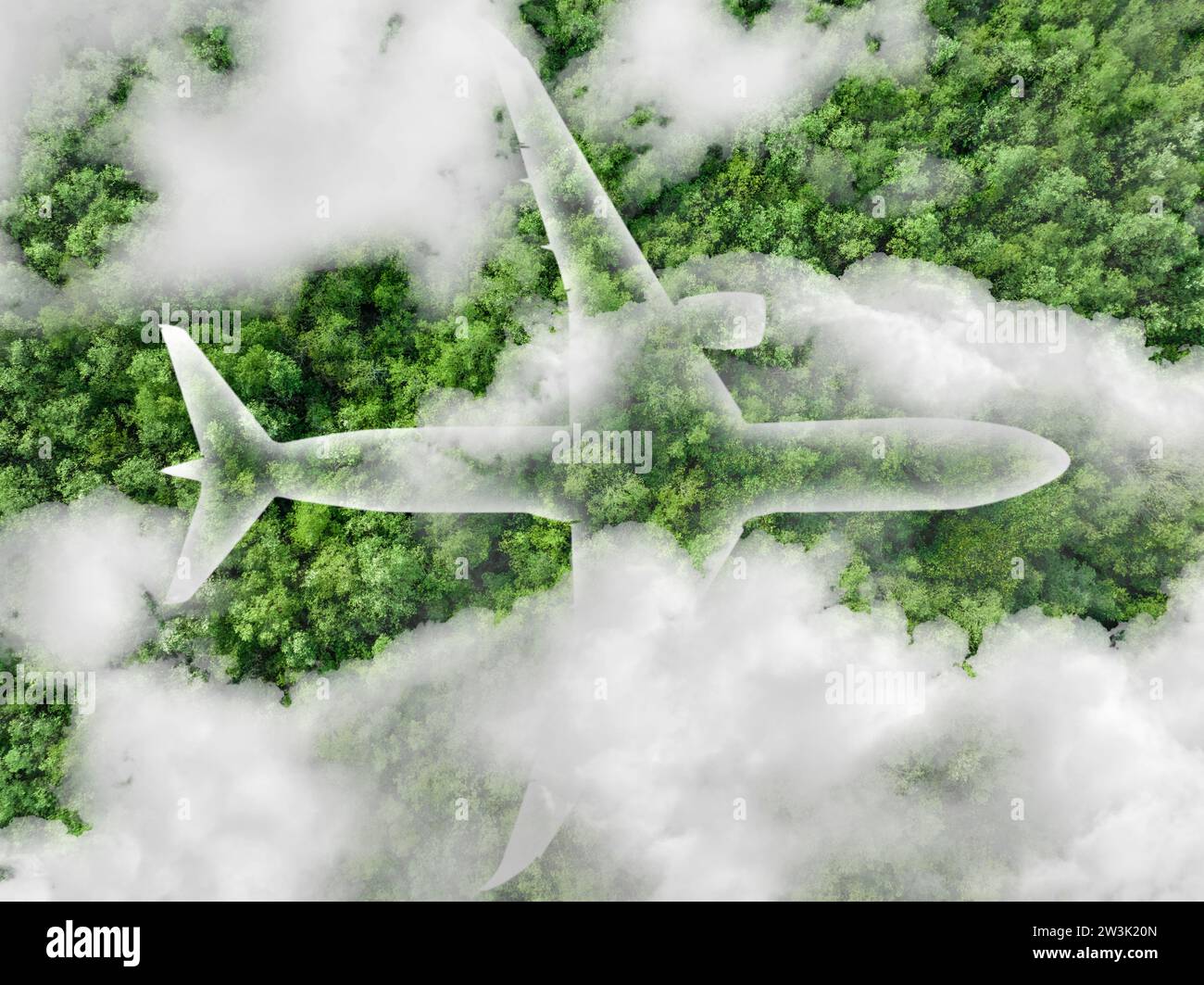 Sustainable aviation fuel concept. Net zero emissions flight
