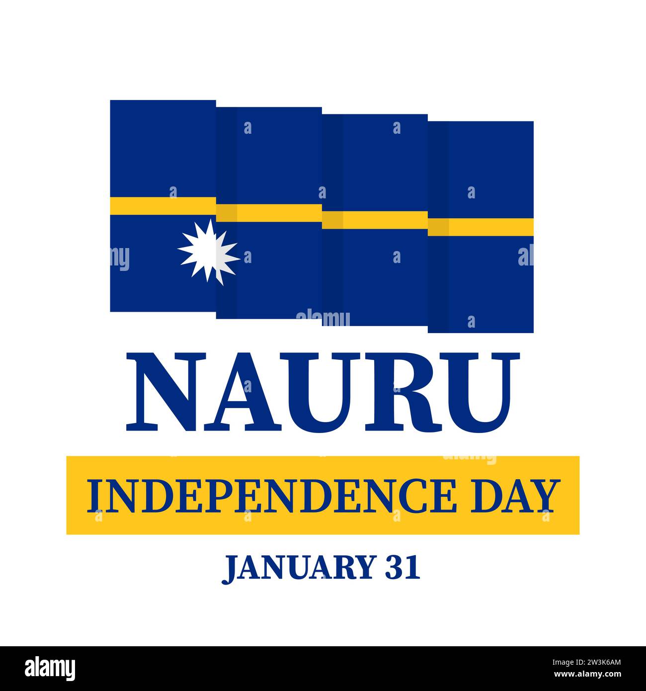 Nauru Independence Day typography poster with flag. National holiday
