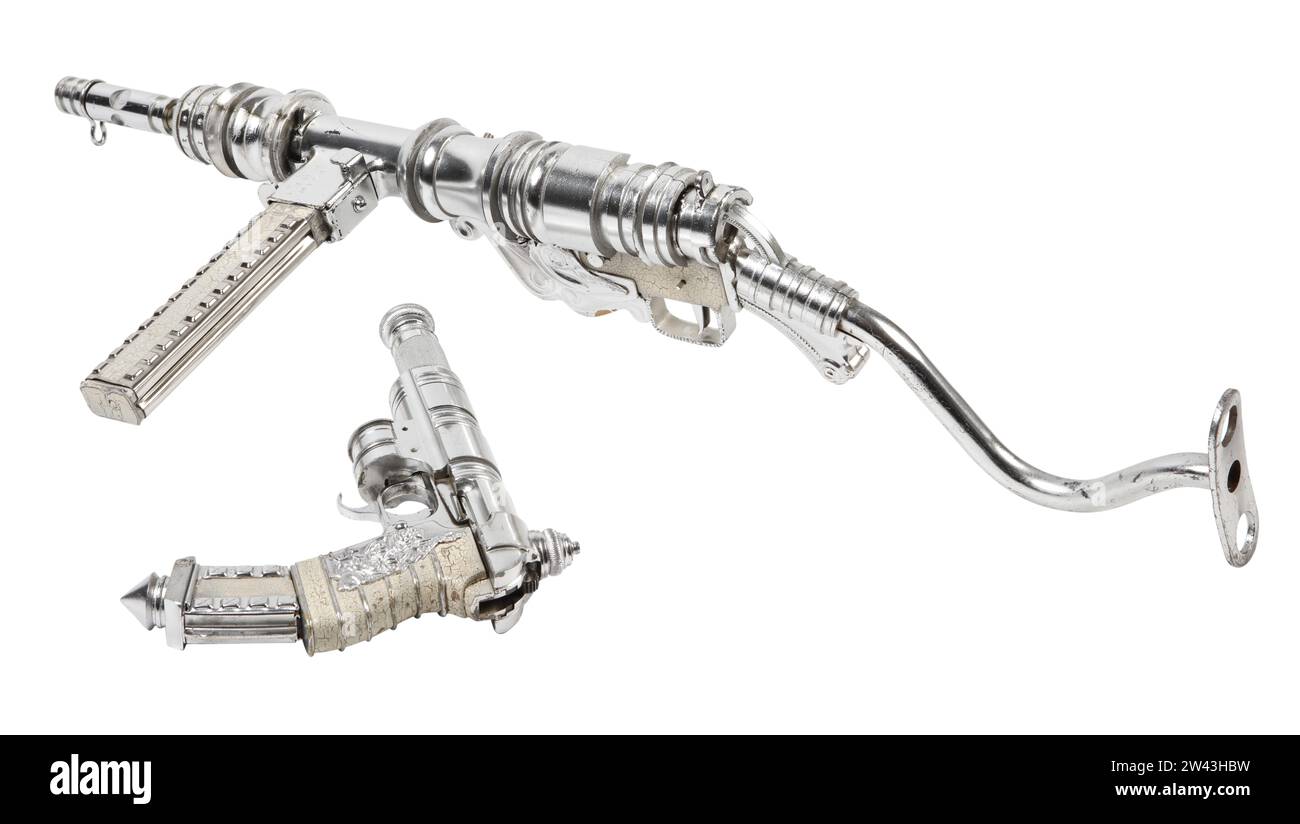 Centrefire submachine gun and Centrefire self-loading pistol from the film 'The League of Extraordinary Gentlemen' Stock Photo