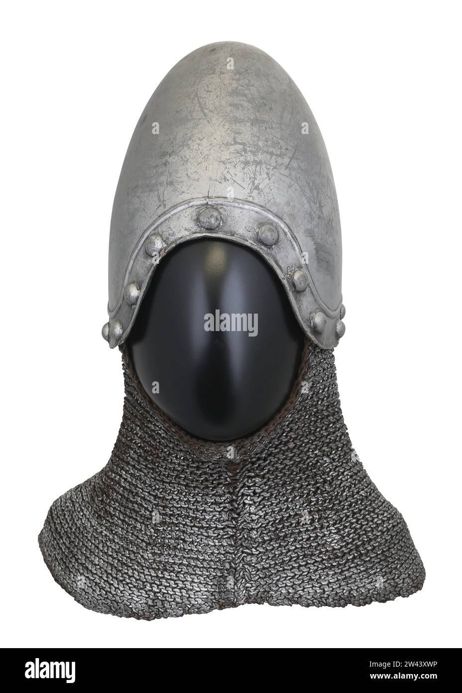 Bacinet or 'bowl' type helmet from Monty Python Stock Photo