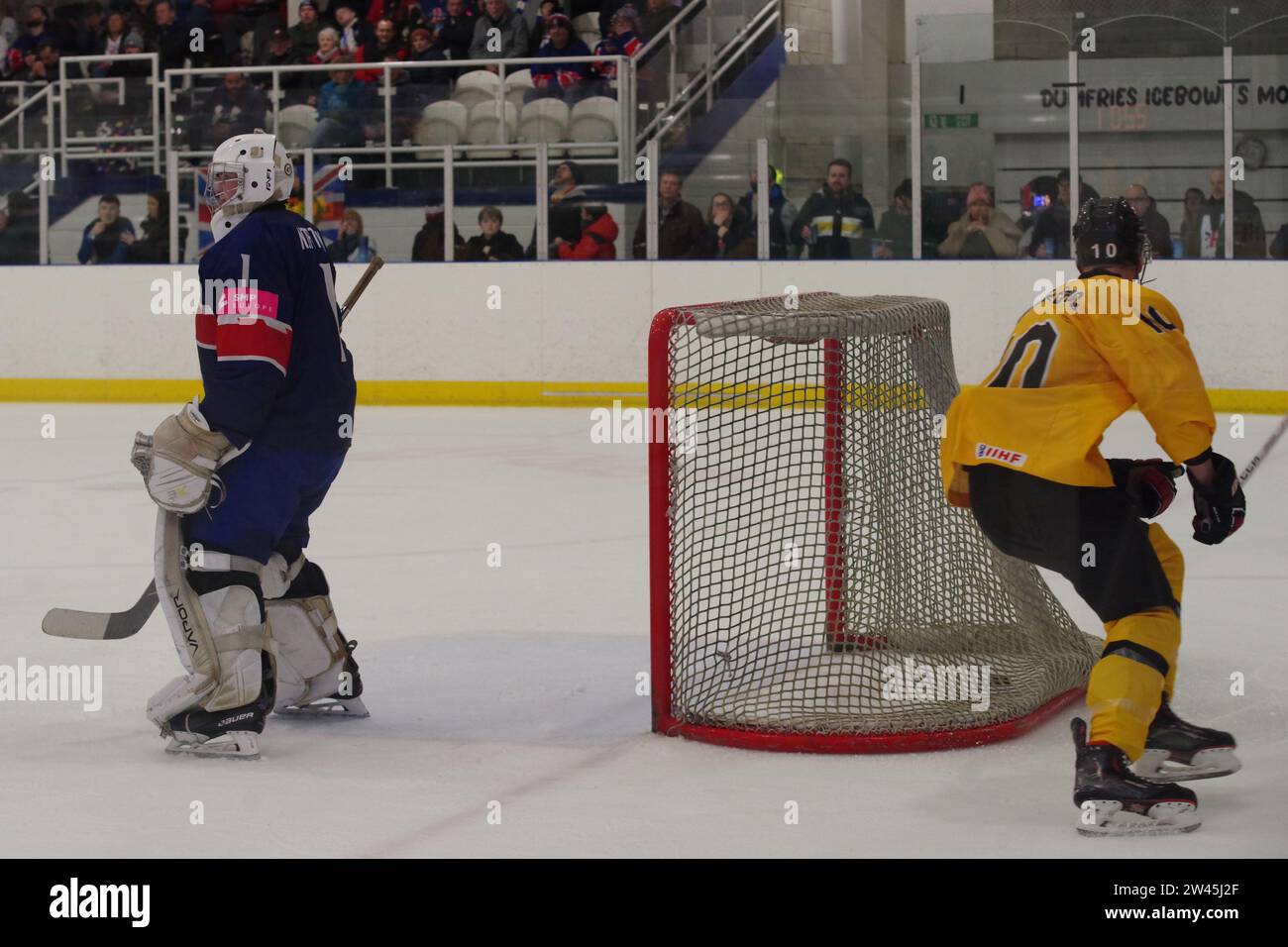 Dumfries, 12 December 2023. Lithuania scoring against Great Britain in