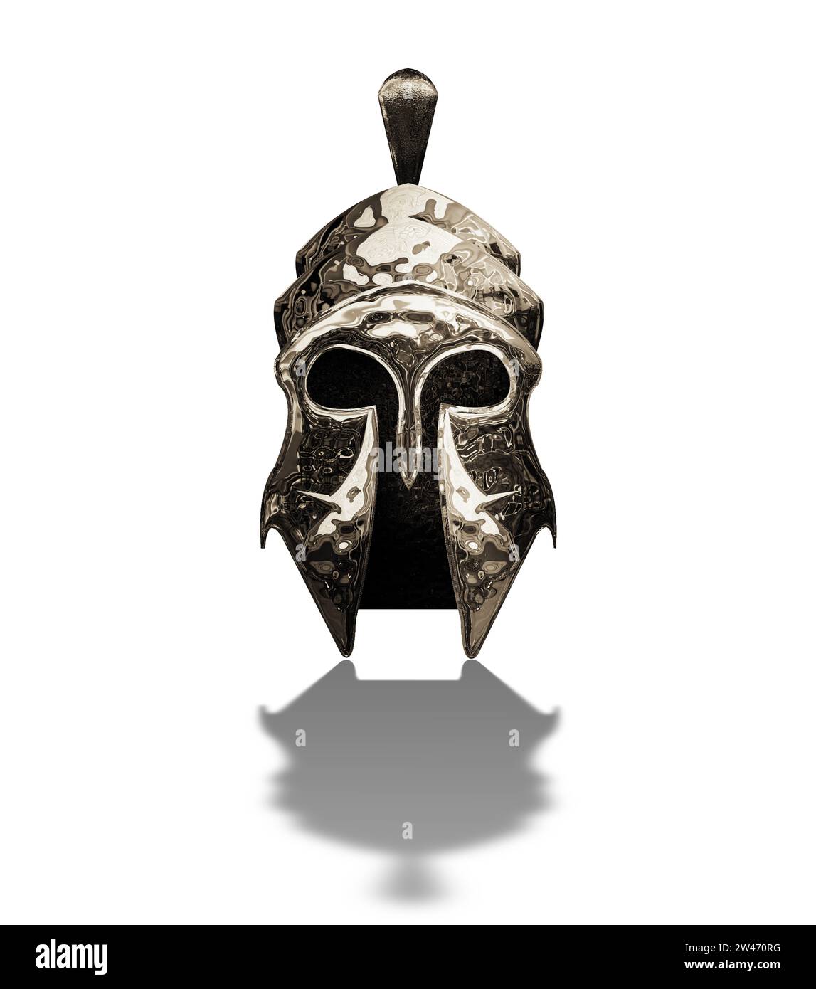 silver roman soldier mask Stock Photo