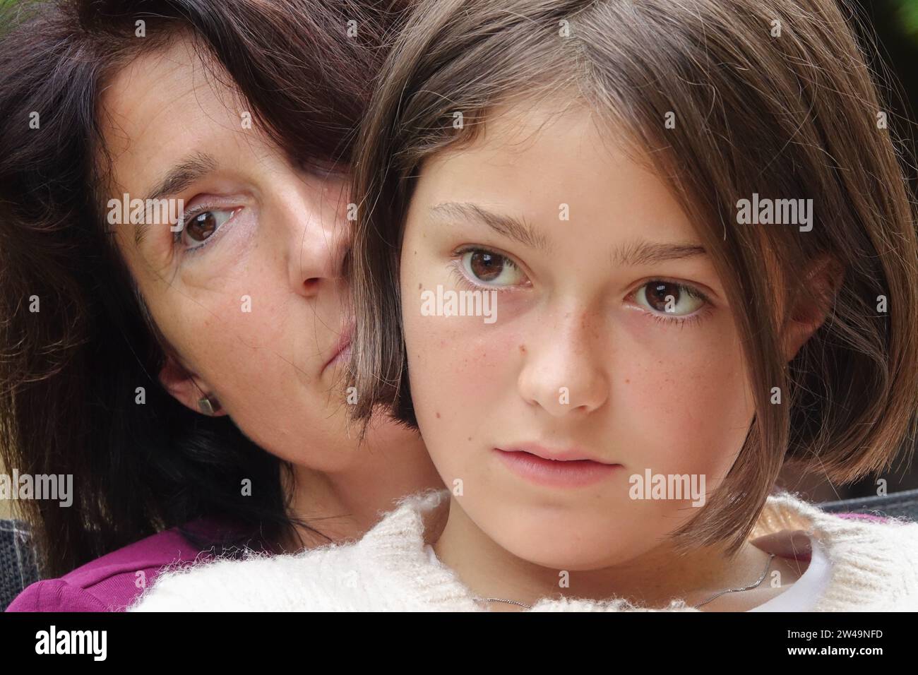 Mother and daughter are looking Stock Photo
