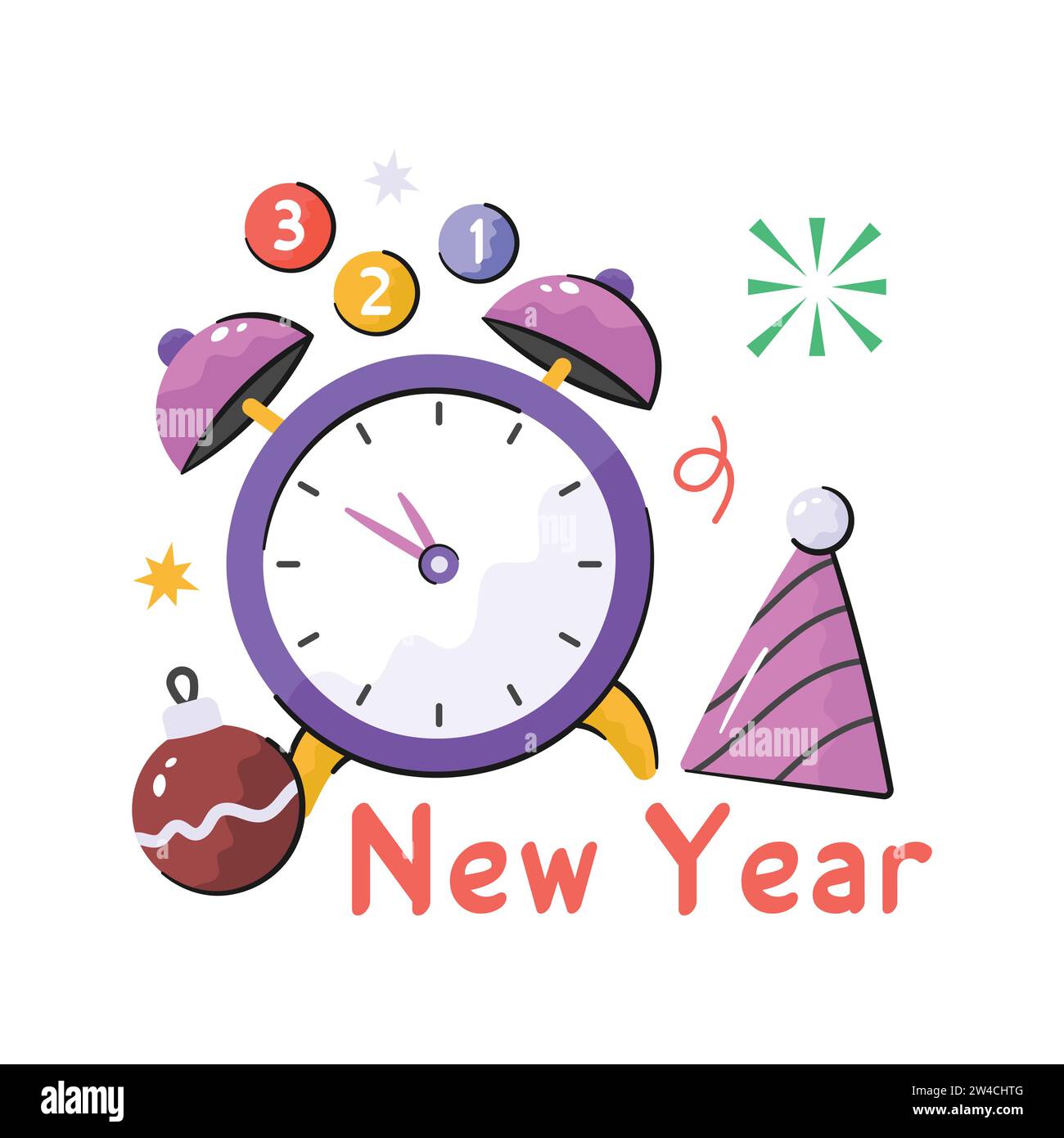 New Year's Eve 2024 Countdown Celebration and Party Concept with