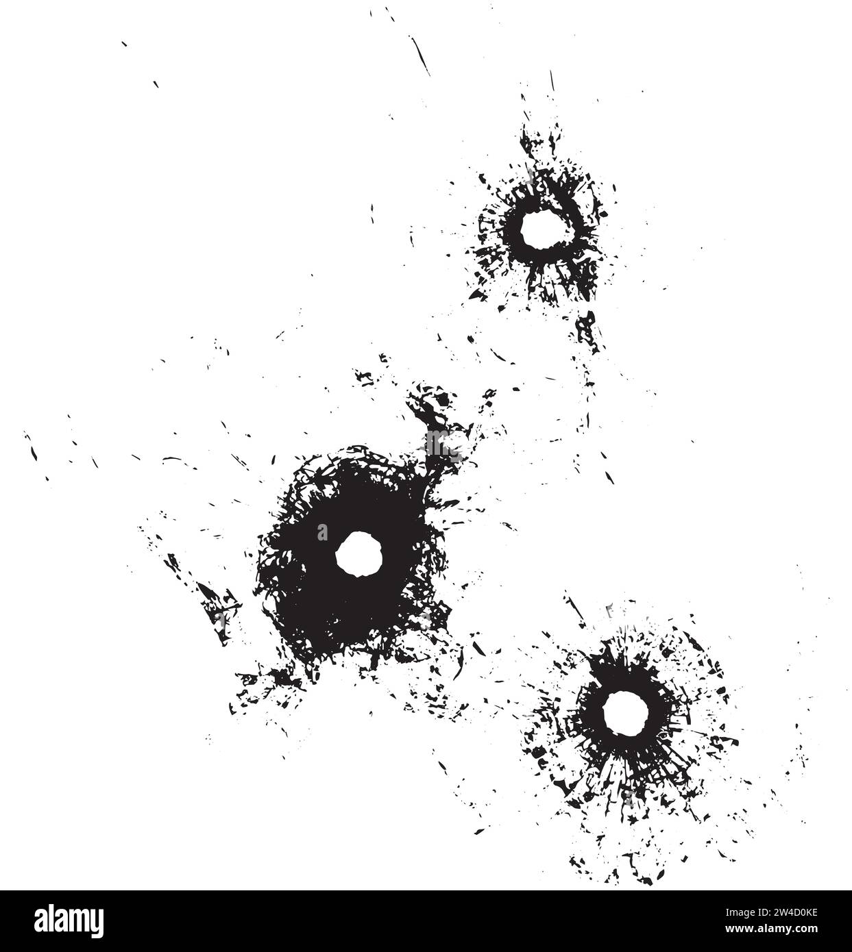 gun bullet hole in glass Stock Vector