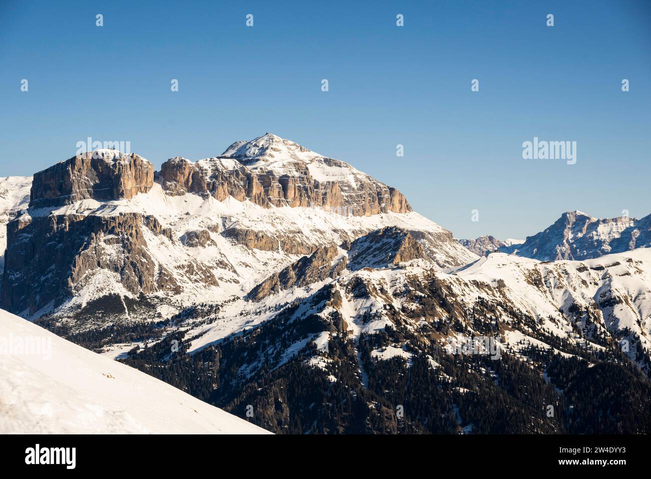 Marmolada, ski area, Sella Ronda, Val di Fassa, Autonomous Region of Trento, South Tyrol, Italy Stock Photo