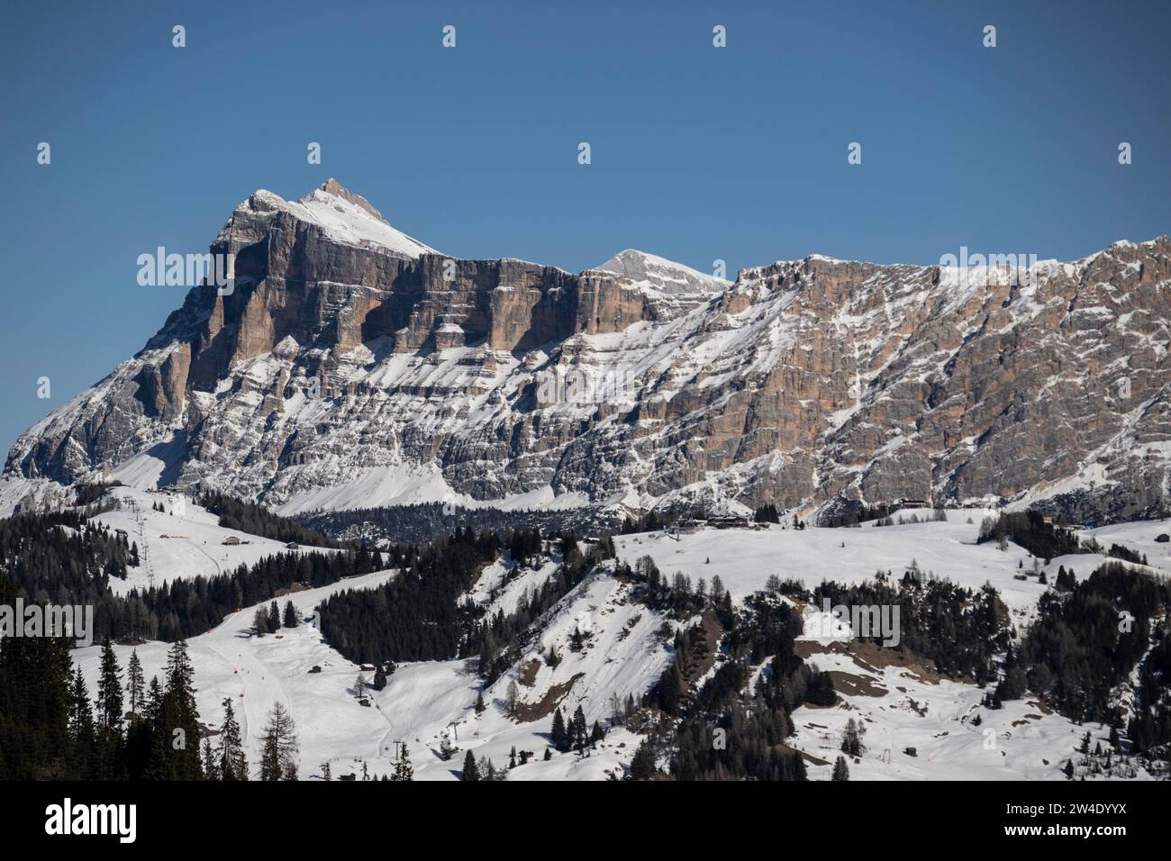 Sassopiatto, ski area, Sella Ronda, Val di Fassa, Autonomous Region of Trento, South Tyrol, Italy Stock Photo