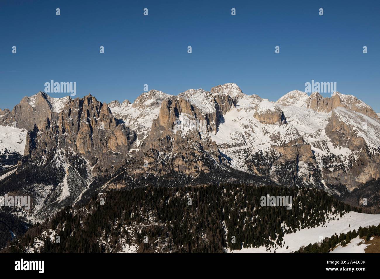 Marmolada, ski area, Sella Ronda, Val di Fassa, Autonomous Region of Trento, South Tyrol, Italy Stock Photo