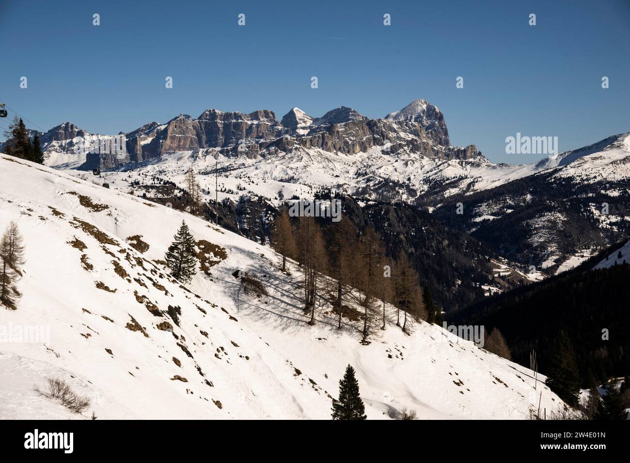 Marmolada, ski area, Sella Ronda, Val di Fassa, Autonomous Region of Trento, South Tyrol, Italy Stock Photo