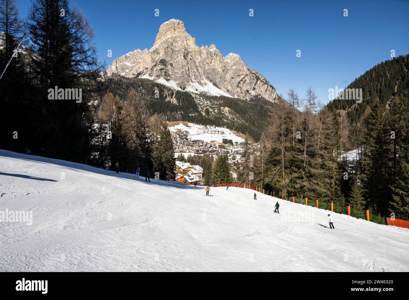 Sassongher, Colfosco, ski resort, Sella Ronda, South Tyrol, Italy Stock Photo