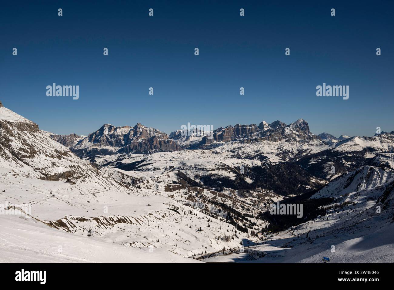 Marmolada, ski area, Sella Ronda, Val di Fassa, Autonomous Region of Trento, South Tyrol, Italy Stock Photo