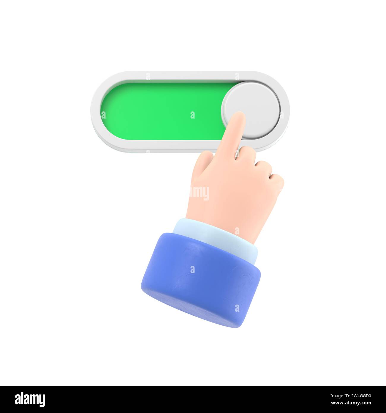 Cartoon Gesture Icon Mockup.3d render,cartoon character hand activating ...