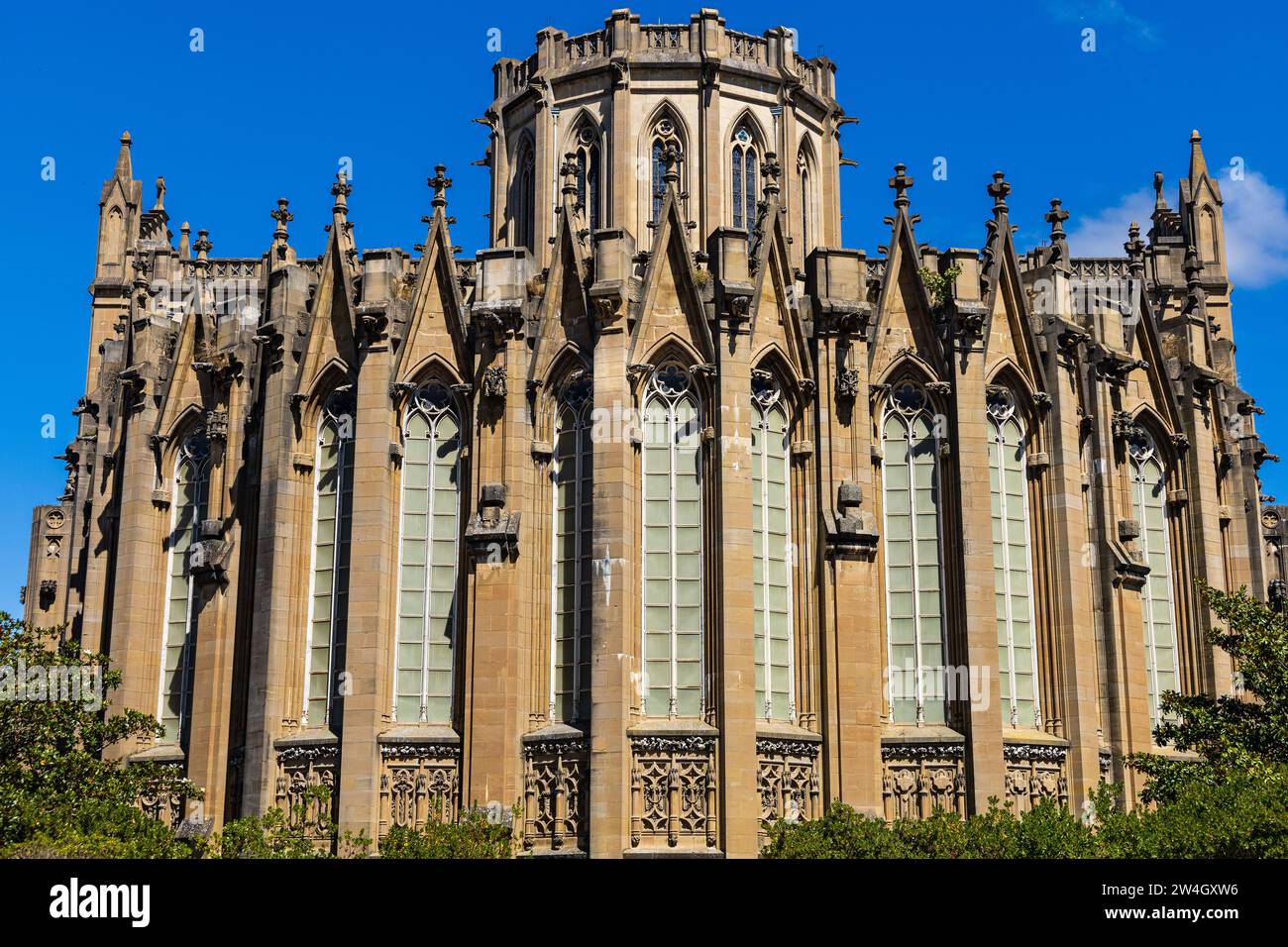 Cathedral of María Inmaculada of Vitoria (New Cathedral), in Gothic revival style. Vitoria-Gasteiz, Basque Country, Álava, Spain Stock Photo