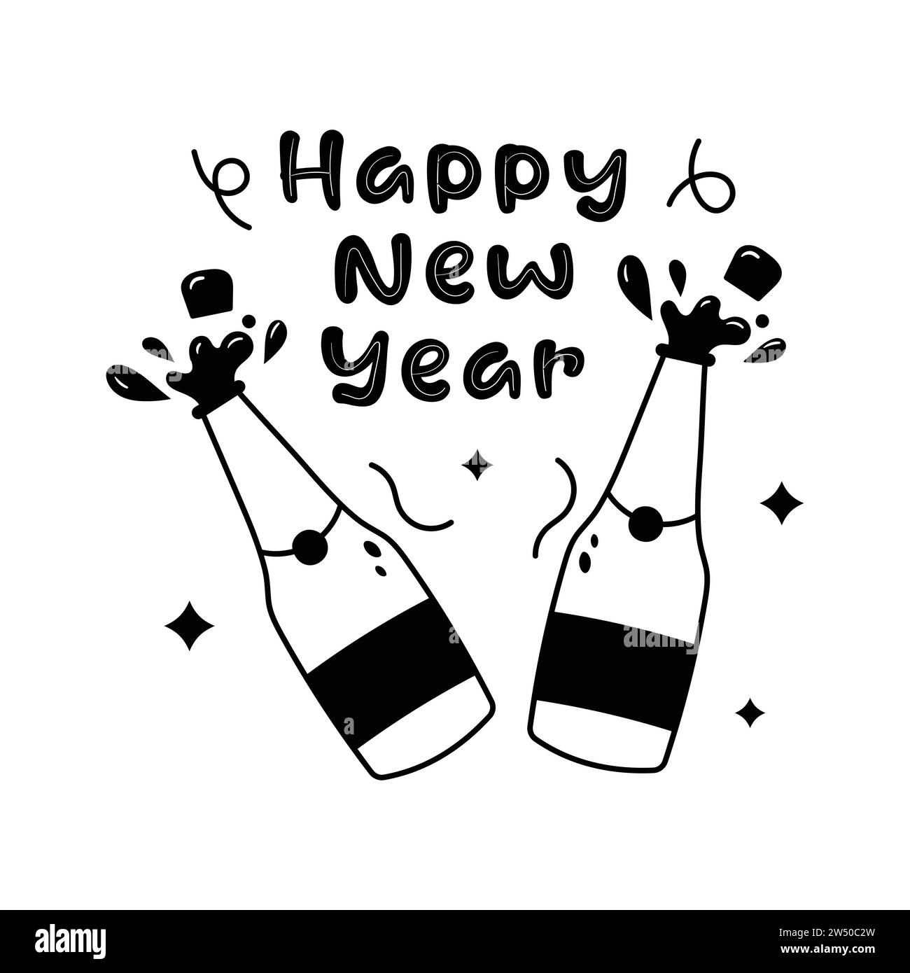 2024 new year countdown Black and White Stock Photos & Images - Alamy 