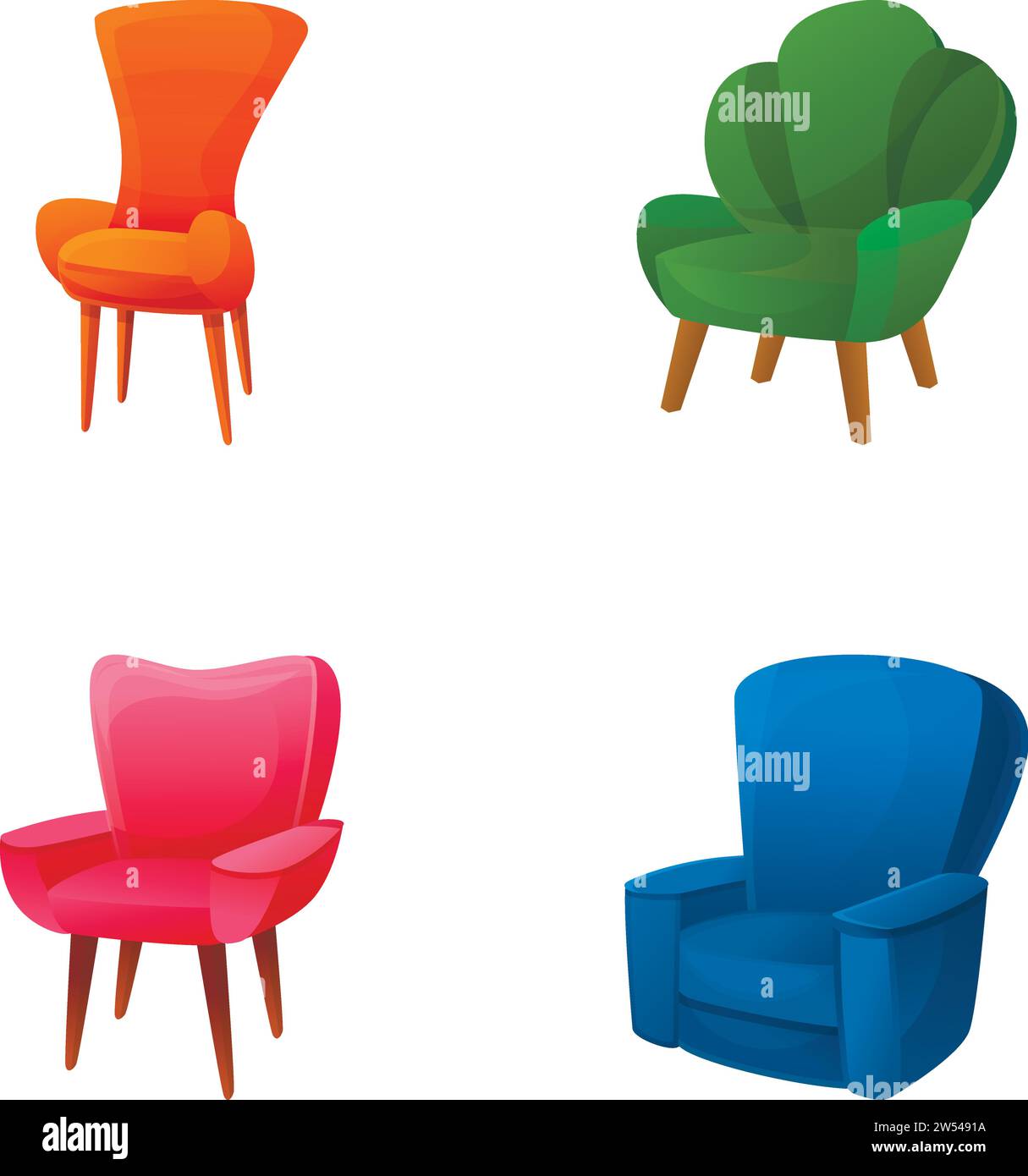 Plush armchair Stock Vector Images - Alamy