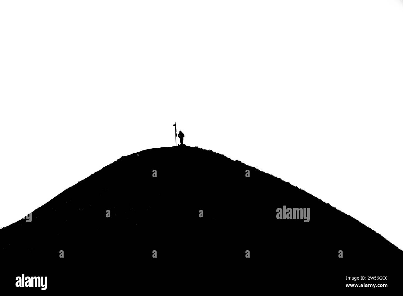 Mountaineer on mountain ridge, Interlaken, Bernese Oberland, Switzerland Stock Photo Alamy