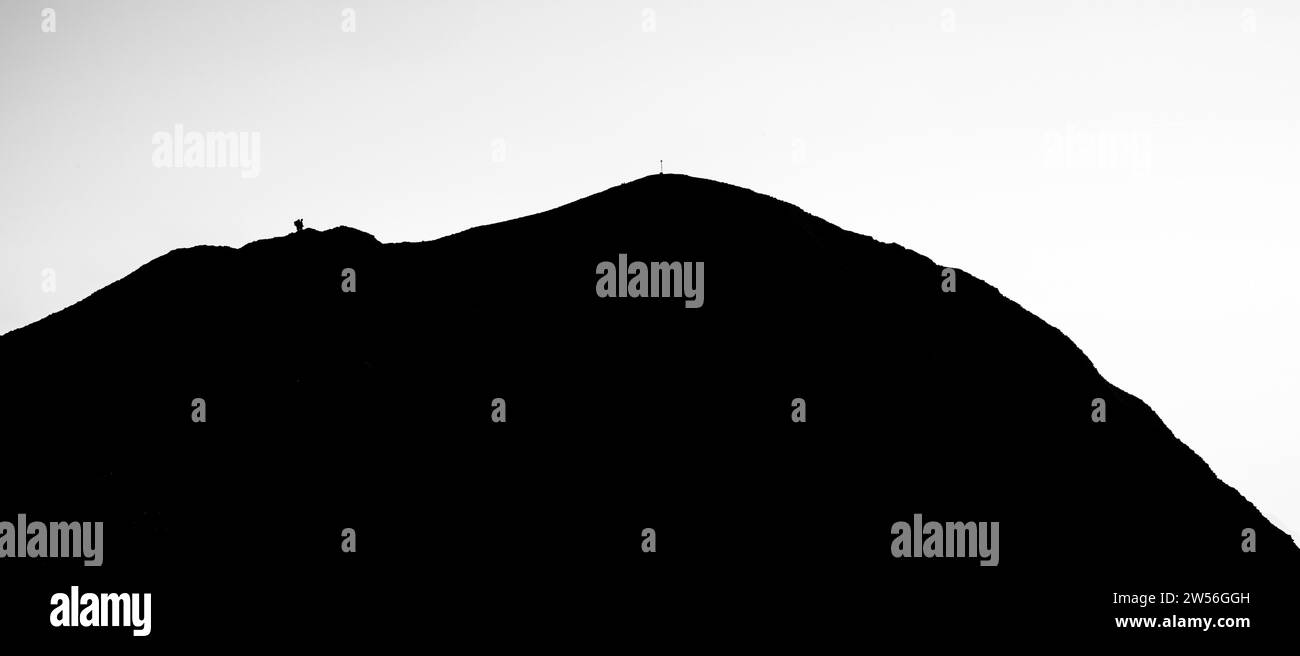 Mountain ridge with mountaineer, Interlaken, Bernese Oberland, Switzerland Stock Photo Alamy