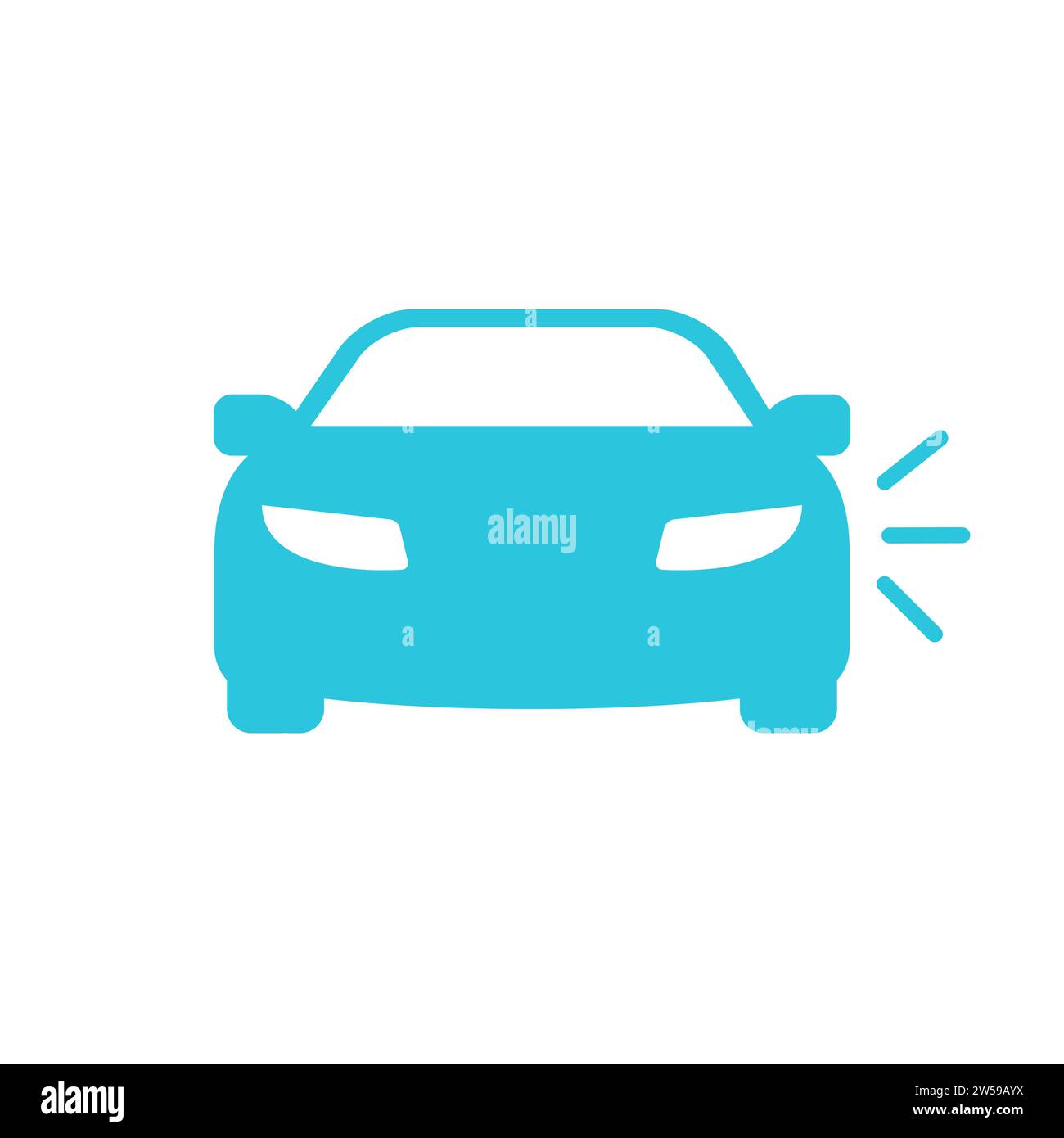 Car front view icon. From blue icon set. Stock Vector