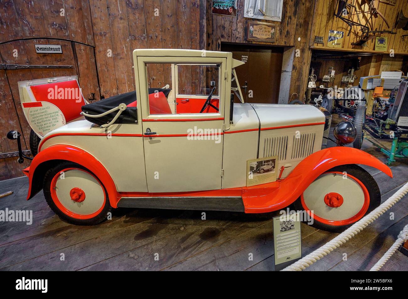 Hanomag 3-16 hp convertible saloon from 1929, Auto und Traktor Museum Bodensee, Gebhardsweiler, municipality of Uhldingen-Muehlhofen in the Lake Stock Photo