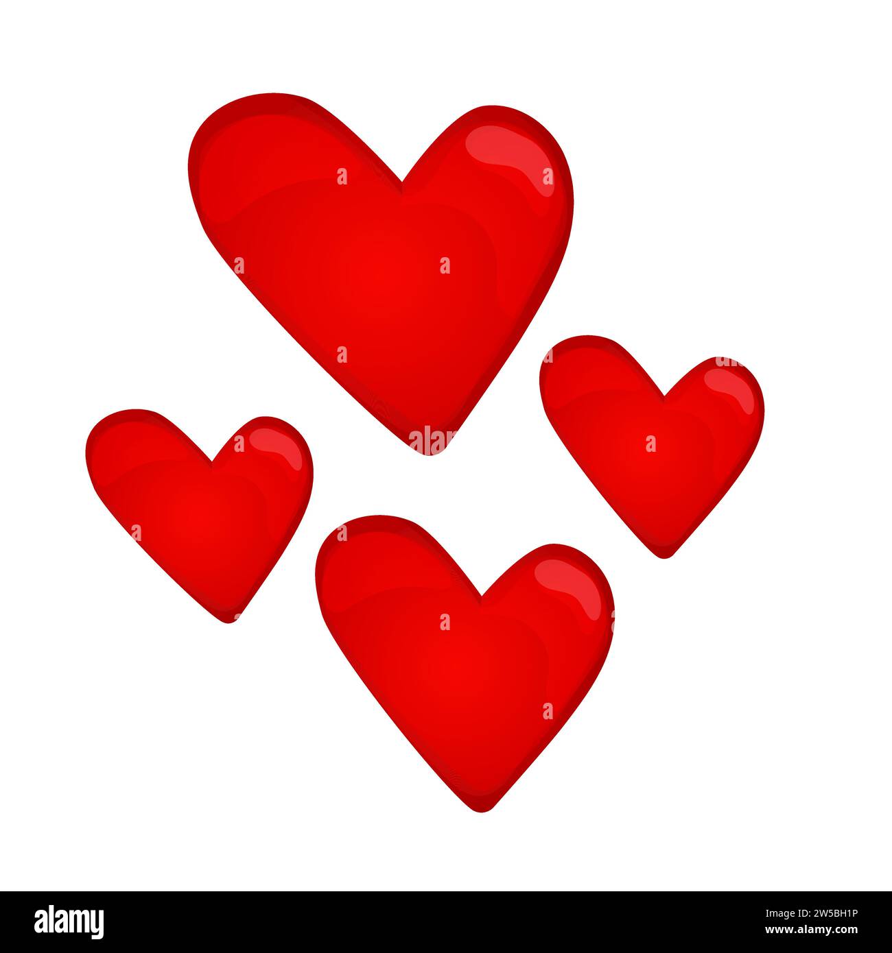 Red Heart romantic love symbol valentines day celebration in cartoon ...