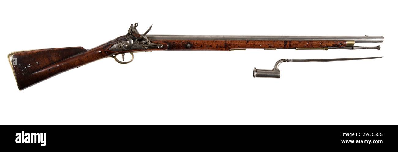 Flintlock muzzle-loading military Eliott Light Dragoon Carbine. Pattern 1773, England, about 1790 Stock Photo