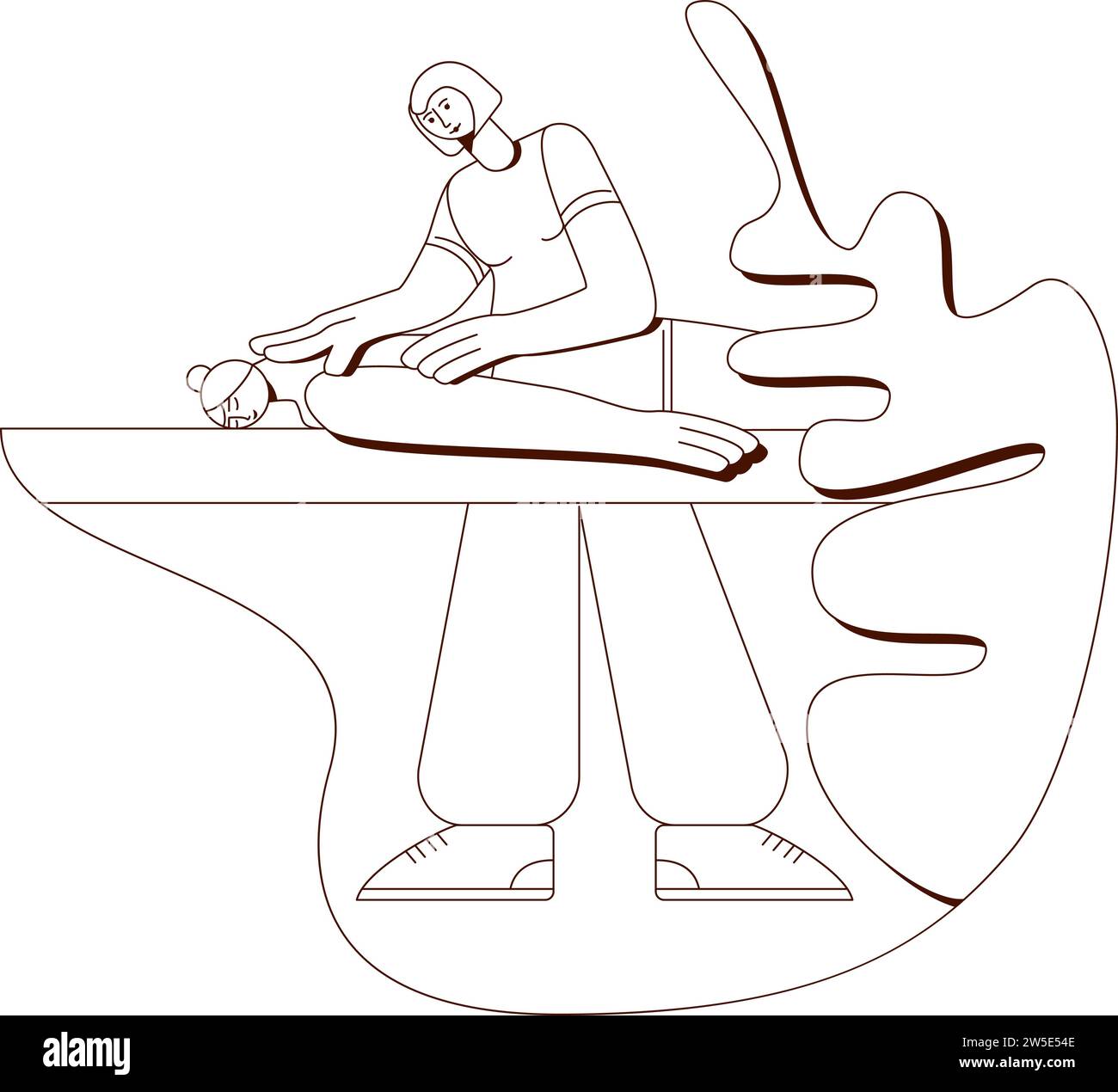 Traditional wellness back and neck massage with professional massage