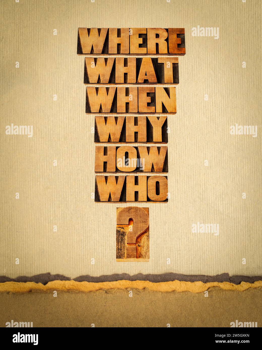 who, what, where, when, why, how questions - brainstorming or decision ...