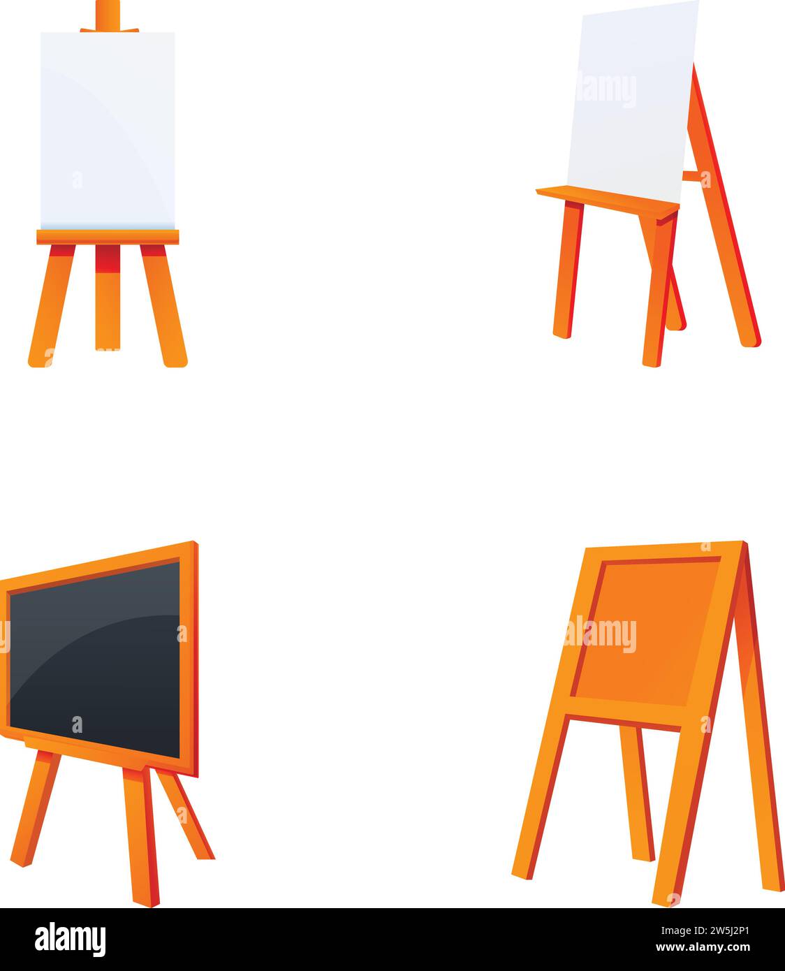 Premium Vector  Wooden easel stand paint desk blank art board
