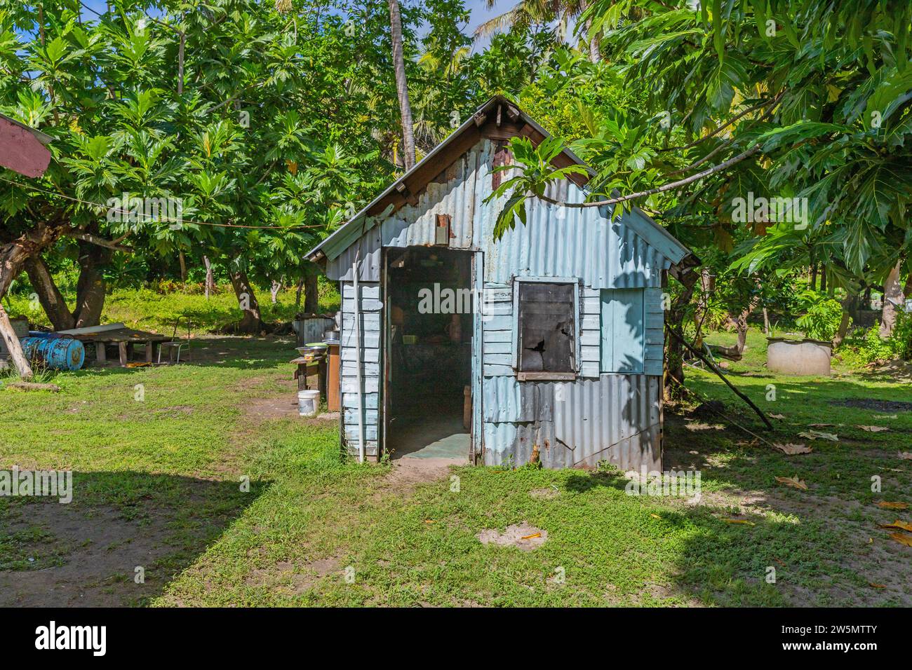 Small village in Viti Levu island, Fiji Stock Photo
