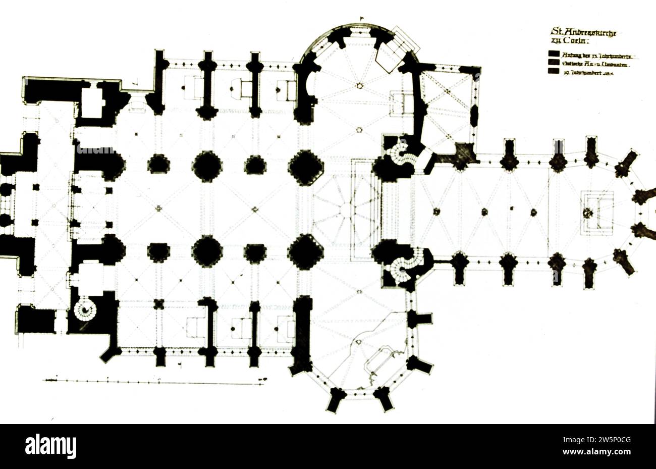 Cologne, Germany, August 13, 1995. St. Andrew's Church.  Plan Stock Photo