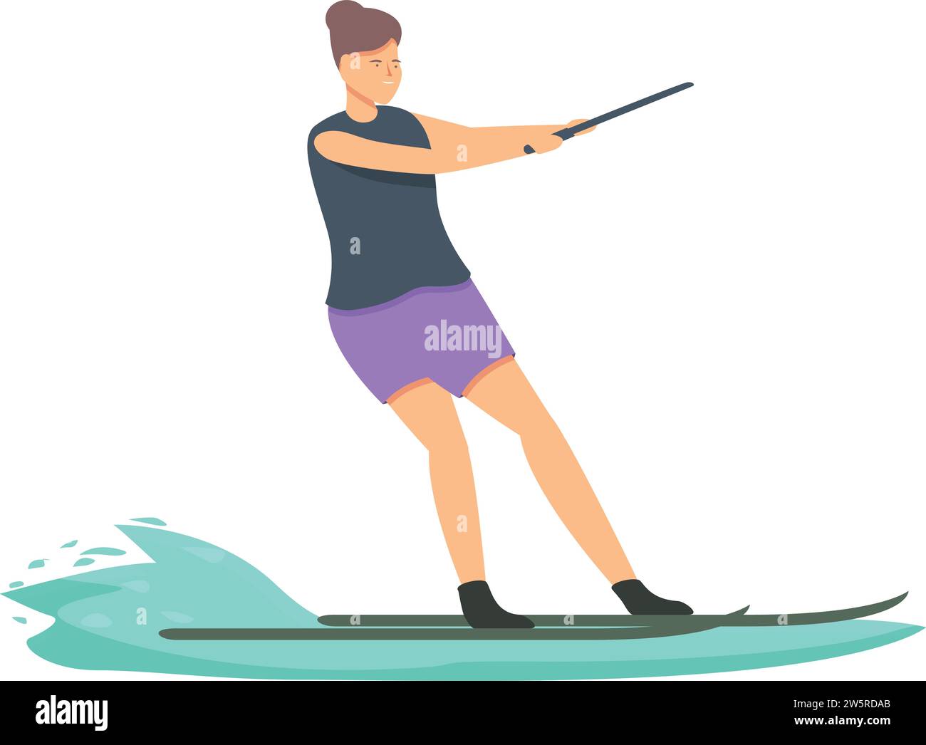 Adventure water skiing icon cartoon vector. Sport summer. Marine equipment Stock Vector