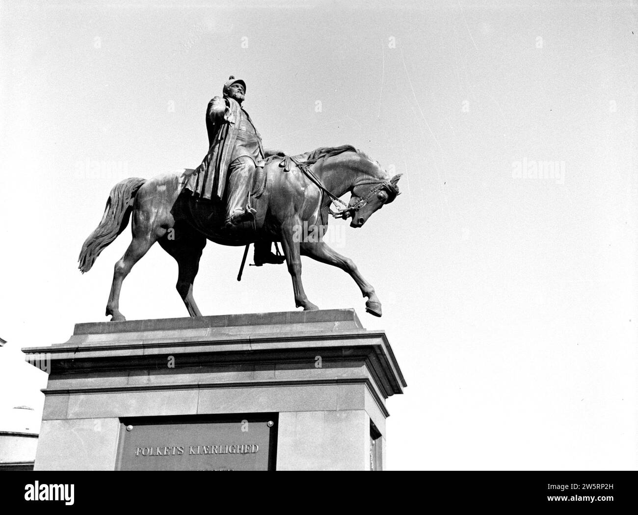 Equestrian statue of King Christian V on Kongens Nytorv Square ca. 1934 Stock Photo