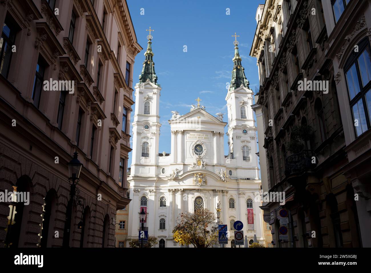 Maria Treu church in Vienna, Austria Stock Photo