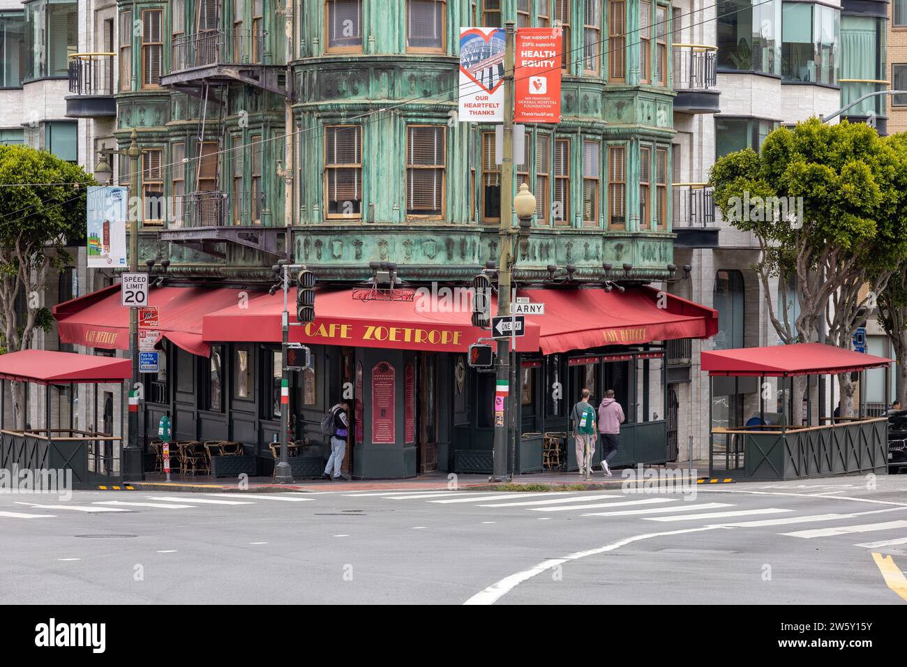 Cafe Zoetrope Owned By Francis Ford Coppola In In The Historic Columbus Tower Also Known As The Sentinel Building San Francisco, June 24, 2023 Stock Photo