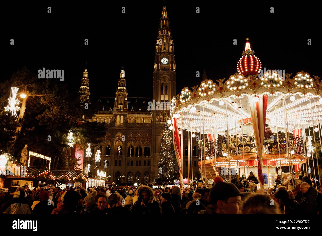 The Christmas Market in Vienna, Austria Stock Photo