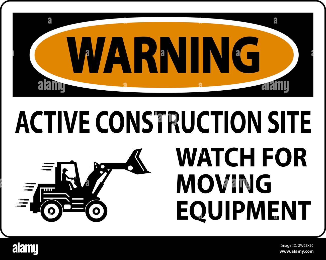 Construction Area Sign Warning Active Construction Site, Watch For