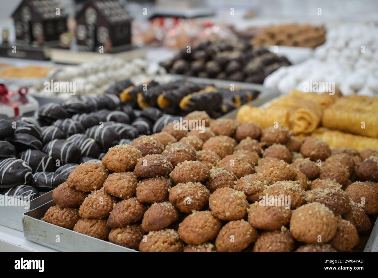 Athens, Greece. 21 December 2023. Traditional Greek honey cookies to