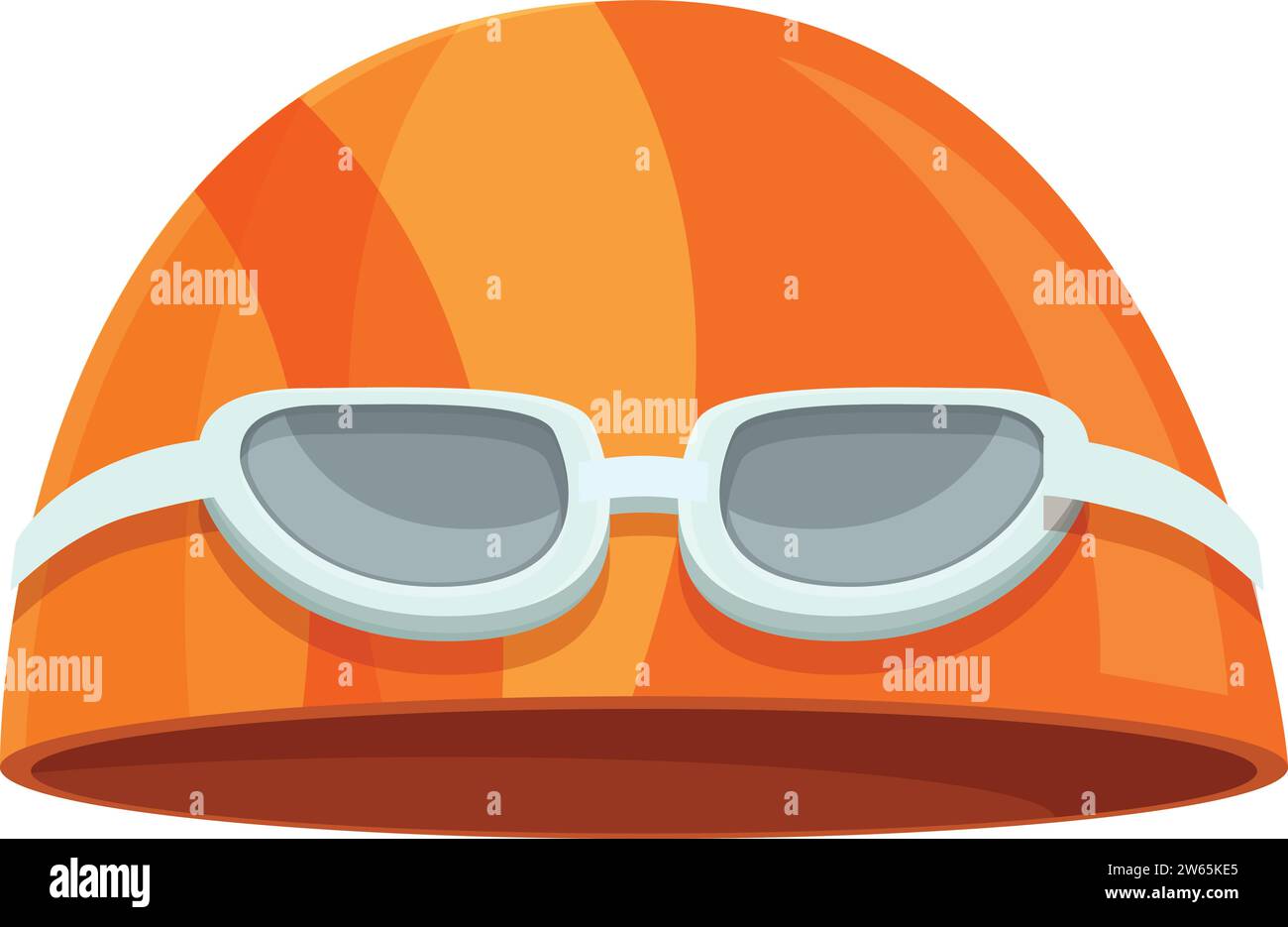 Swimming cap with glasses icon cartoon vector. Swim equipment. Perfect
