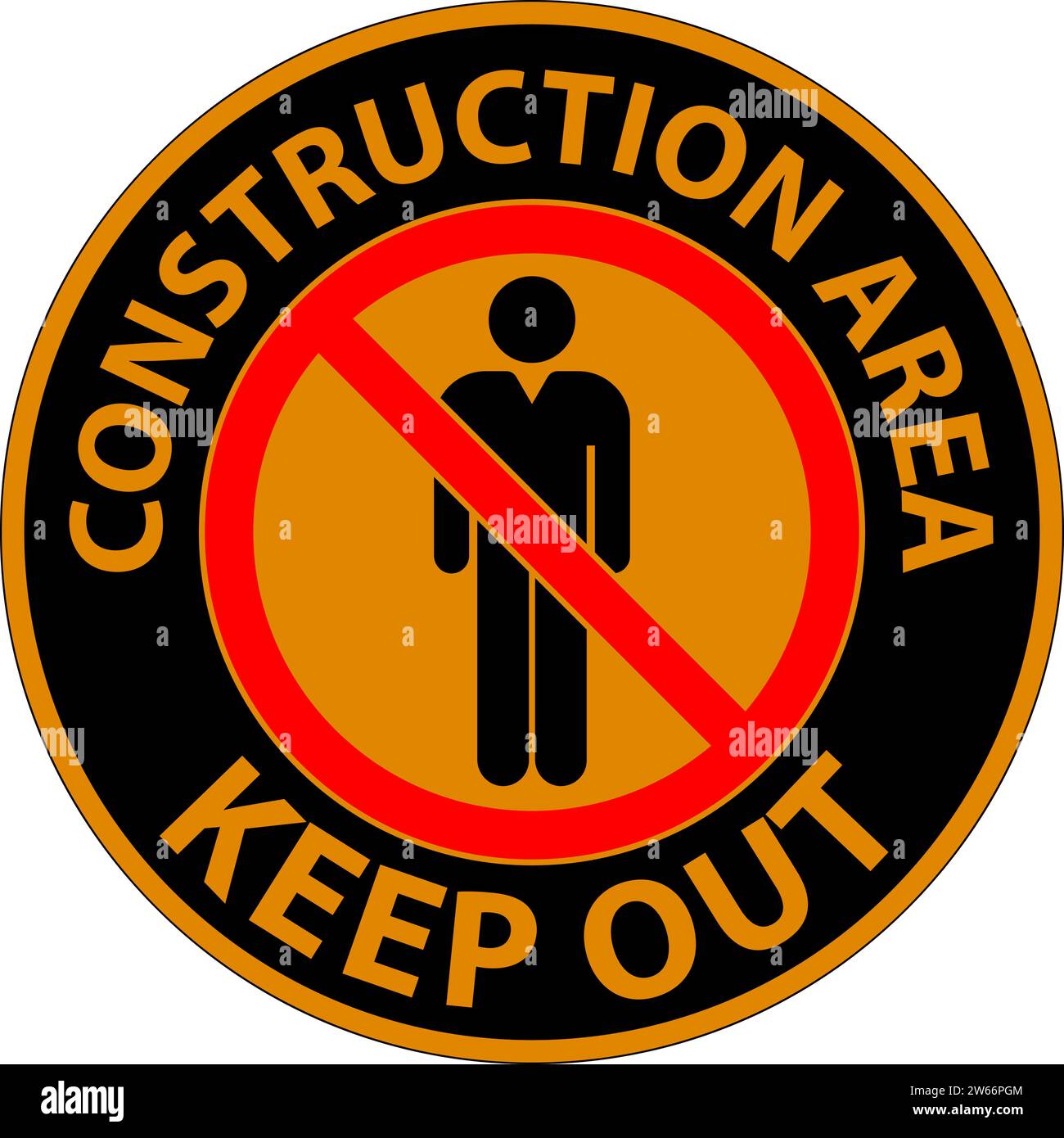 Warning Sign Construction Area Keep Out Stock Vector Image & Art Alamy