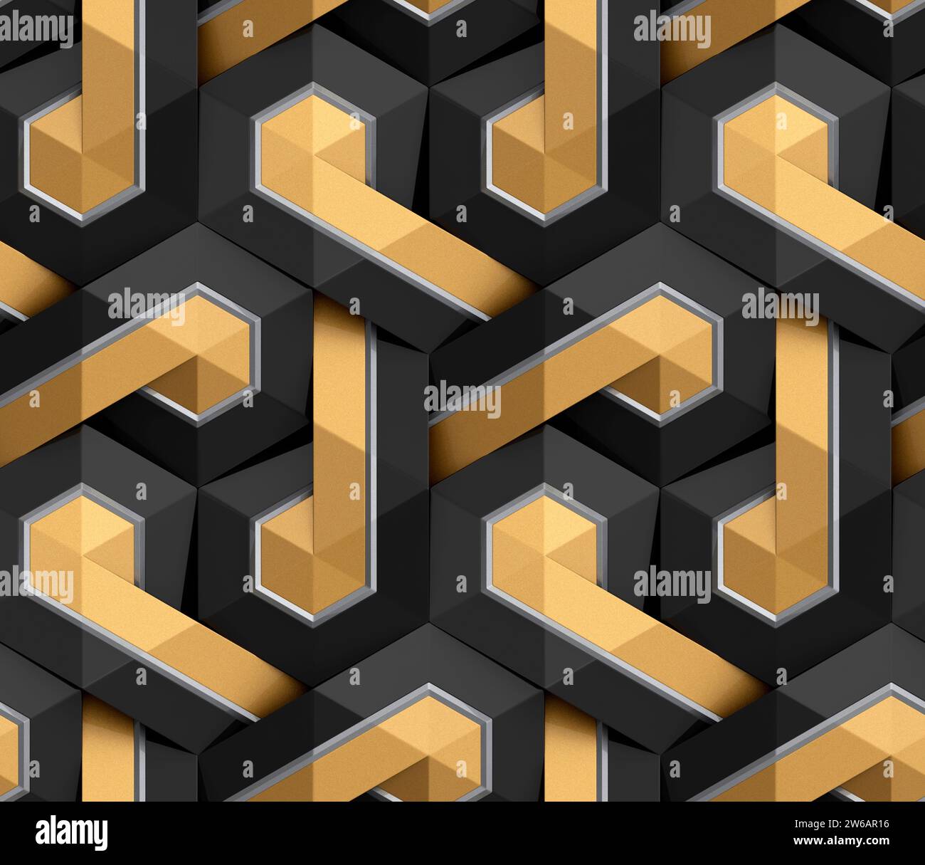 Hexagon design gold black color hi-res stock photography and images - Alamy