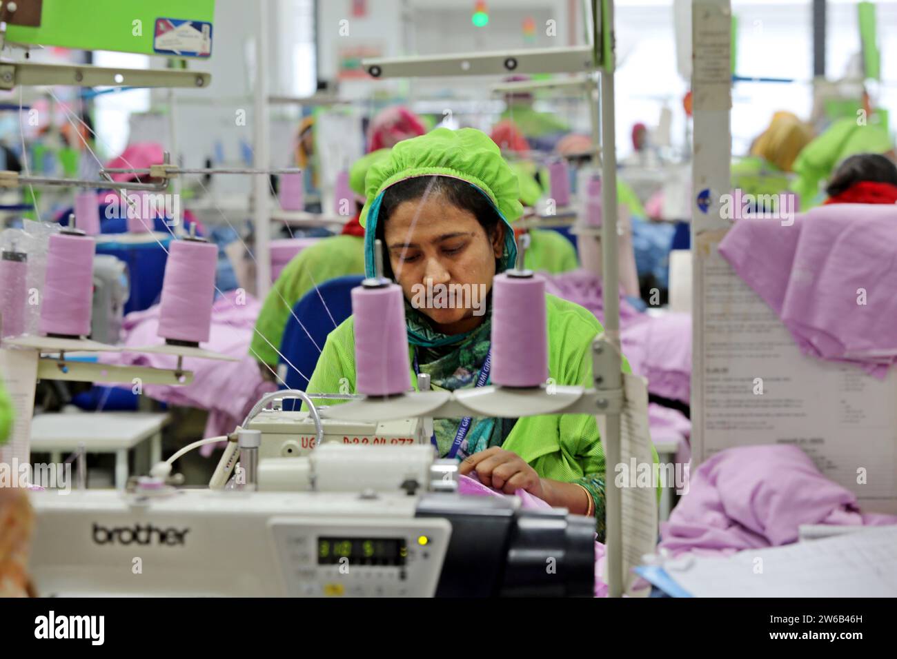 Readymade garments worker works in a garments factory in Dhaka