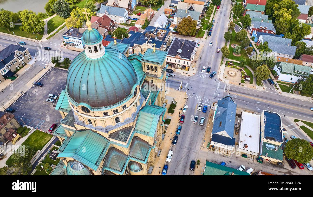 Aerial View of Basilica with Green Dome in Milwaukee Stock Photo Alamy