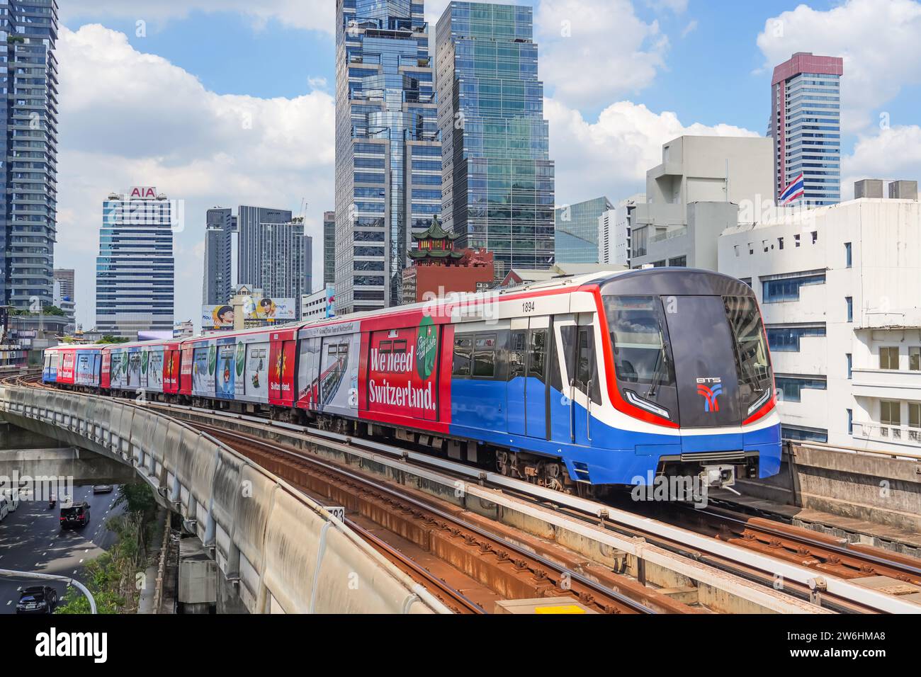 View Of Bangkok Skyline And Skyscraper With Bts Skytrain Bts Sky Train View Of Bangkok Skyline And Skyscraper With Bts Skytrain Bts Sky Train