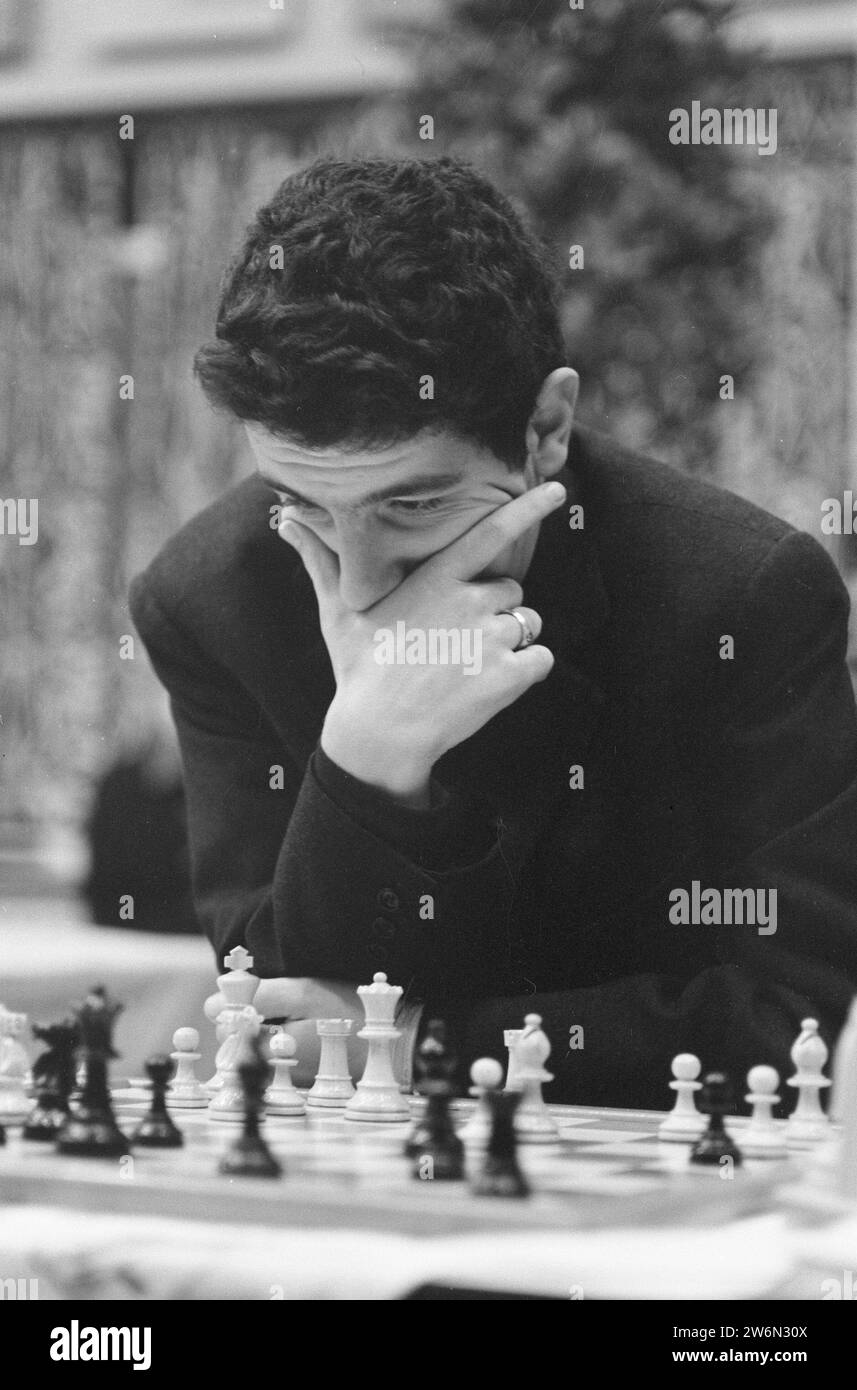 Blast furnace chess tournament. Bruno Parma ca. January 15, 1963 Stock ...