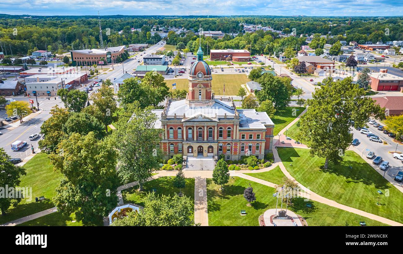 Aerial View of Grand Courthouse in Goshen Town Square Stock Photo Alamy