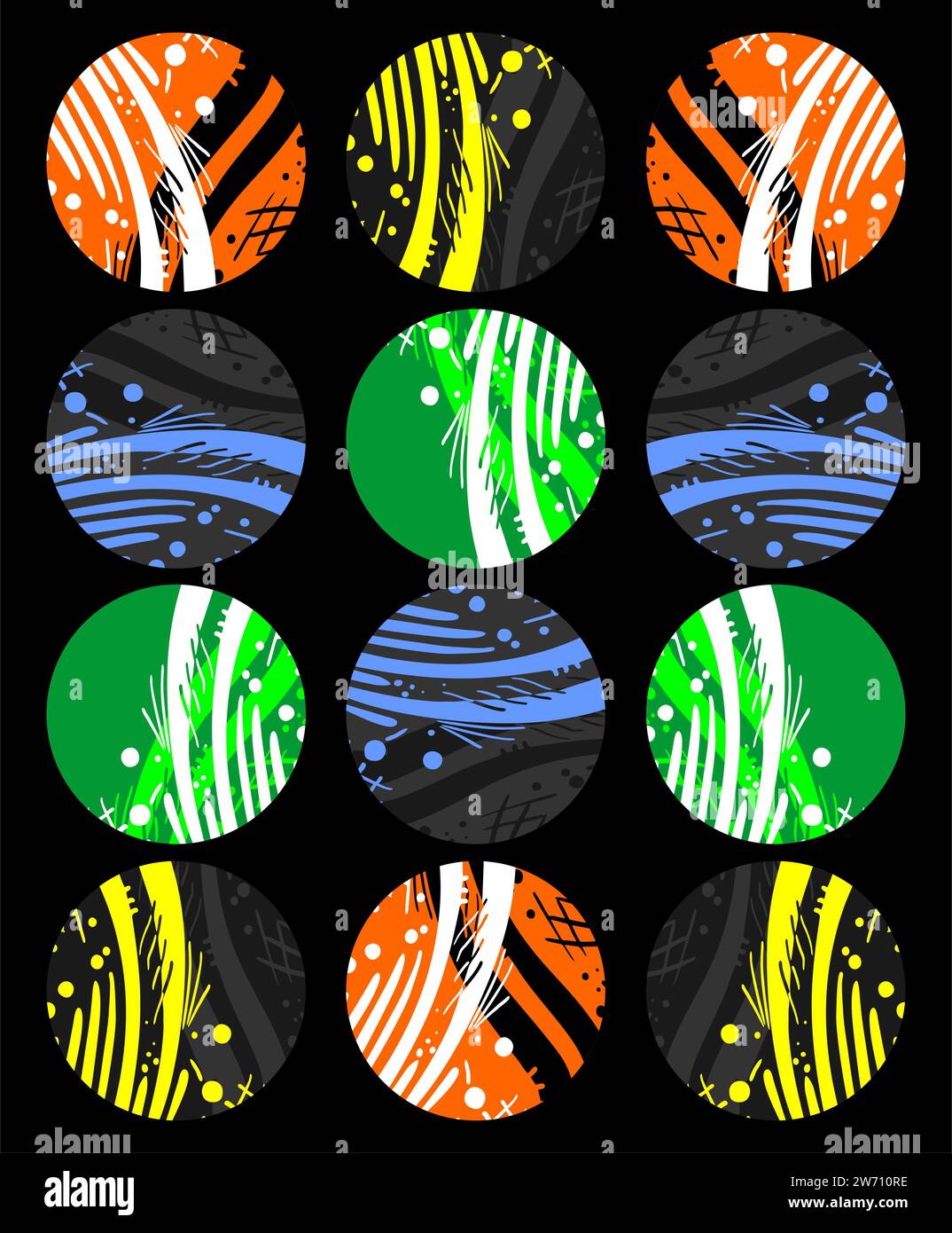 Creative design of color circles art Stock Vector